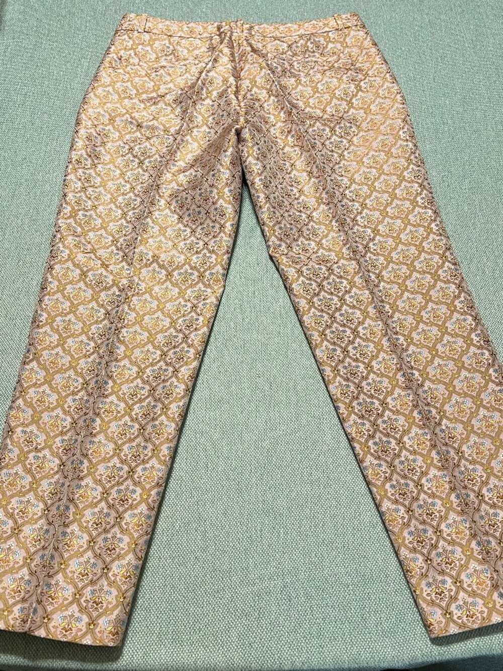 J CREW COLLECTION SILK BLEND PANTS FLORAL TILE PRINT SIZE 6 - Picture 4 of 11